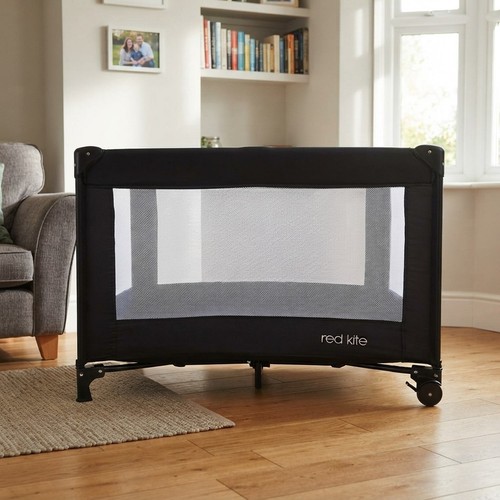 Elegant black travel cot with - black,